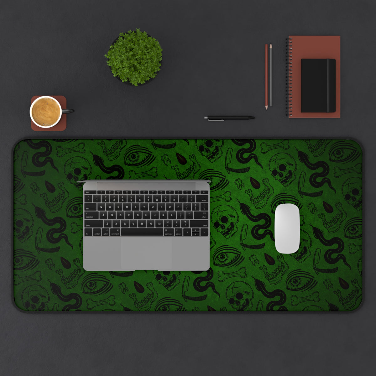 Green Occult Pattern Desk Mat