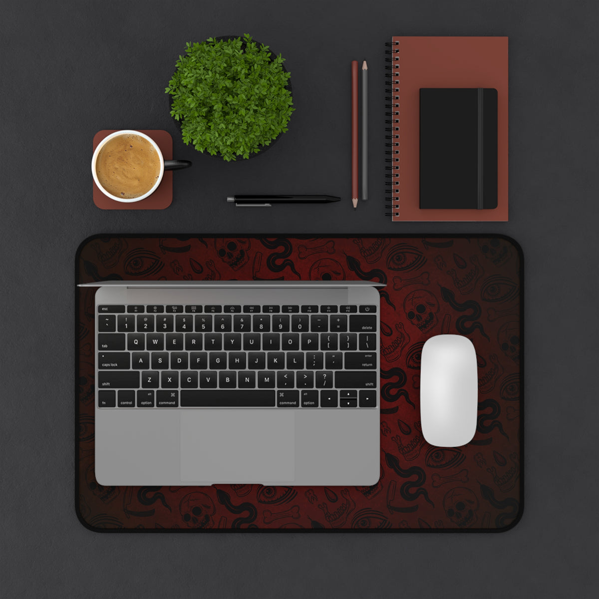 Red Occult Pattern Desk Mat
