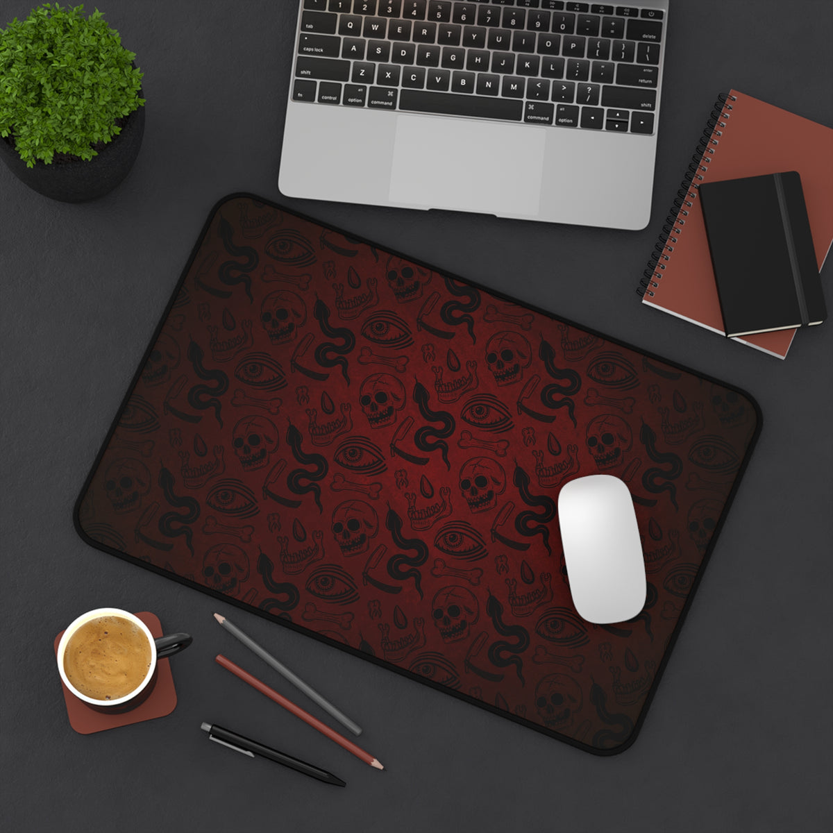 Red Occult Pattern Desk Mat
