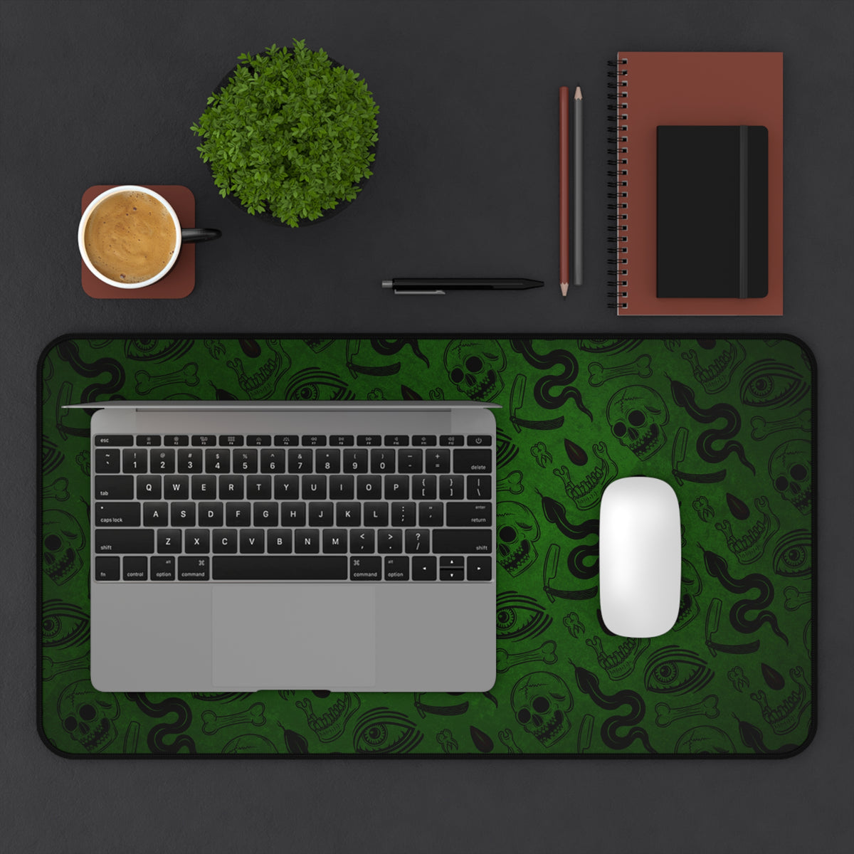 Green Occult Pattern Desk Mat