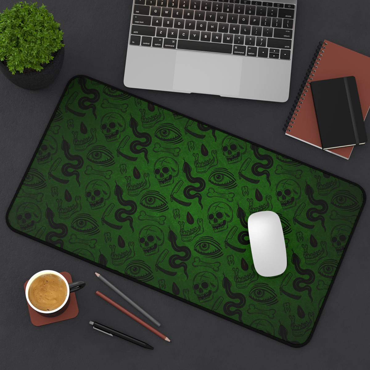 Green Occult Pattern Desk Mat