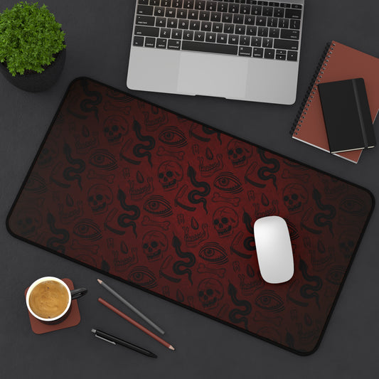 Red Occult Pattern Desk Mat