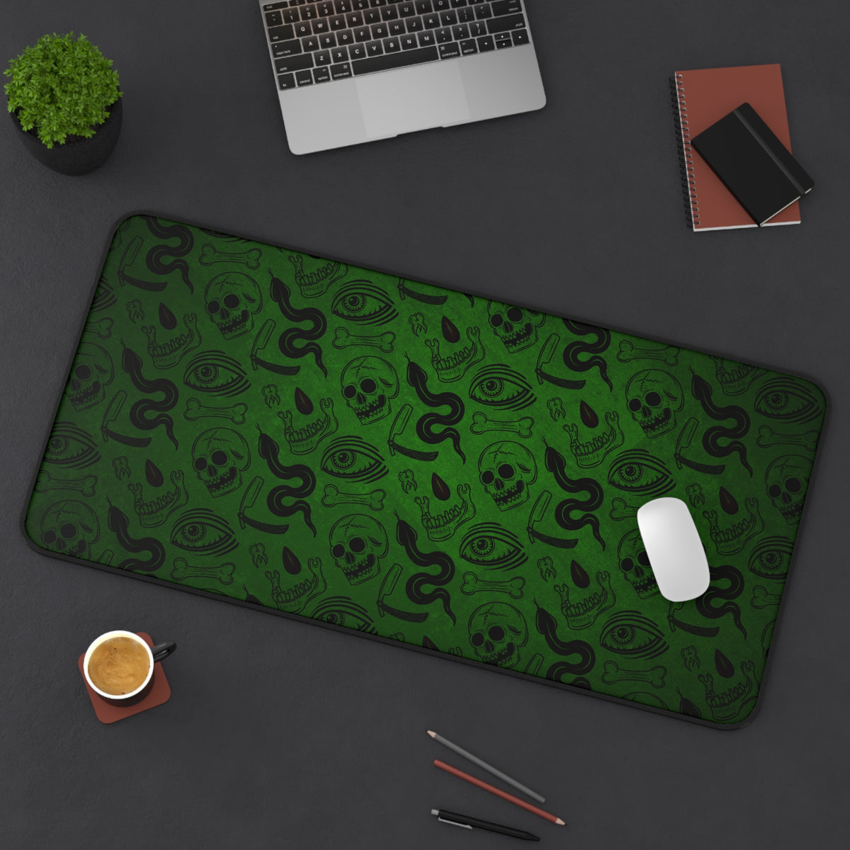 Green Occult Pattern Desk Mat