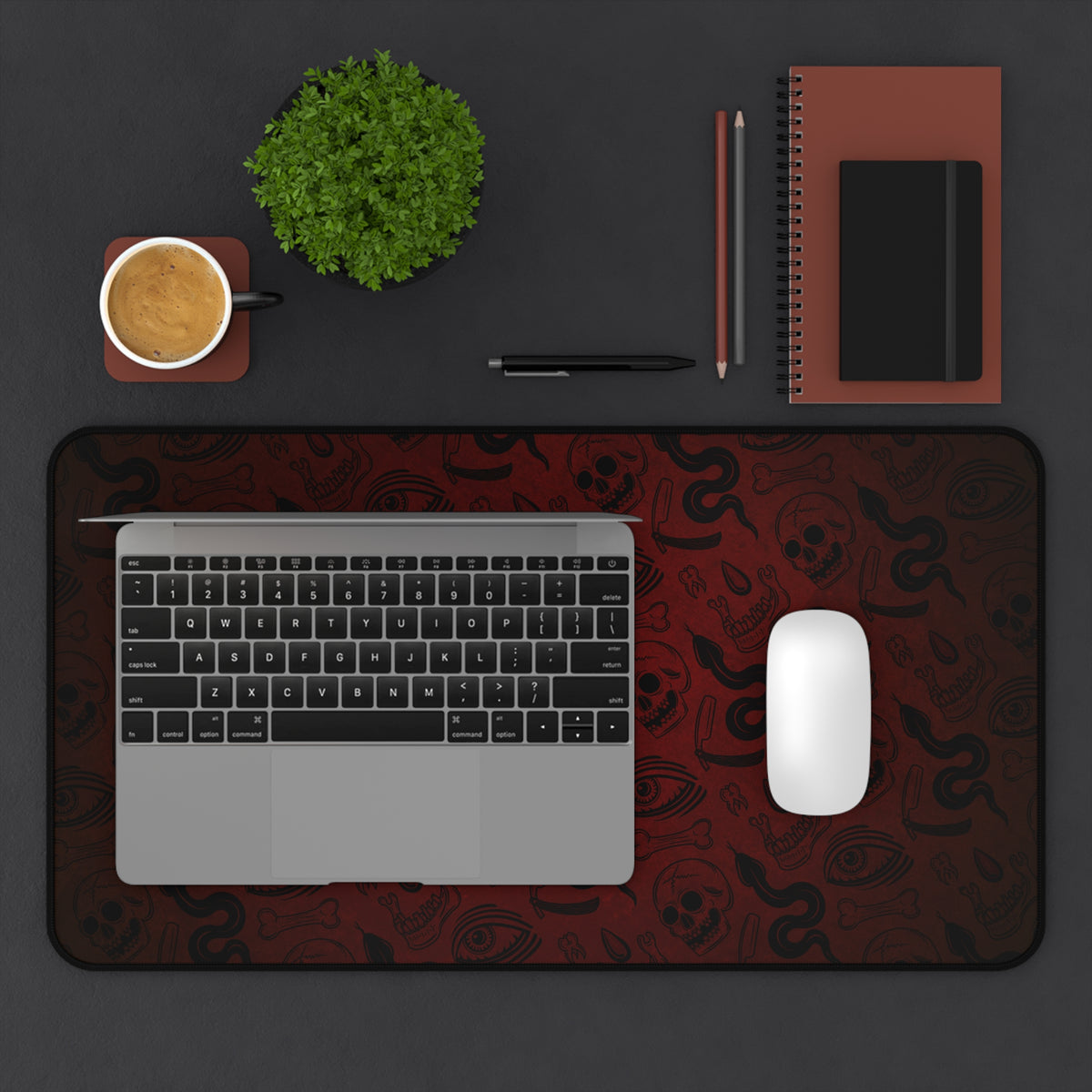 Red Occult Pattern Desk Mat