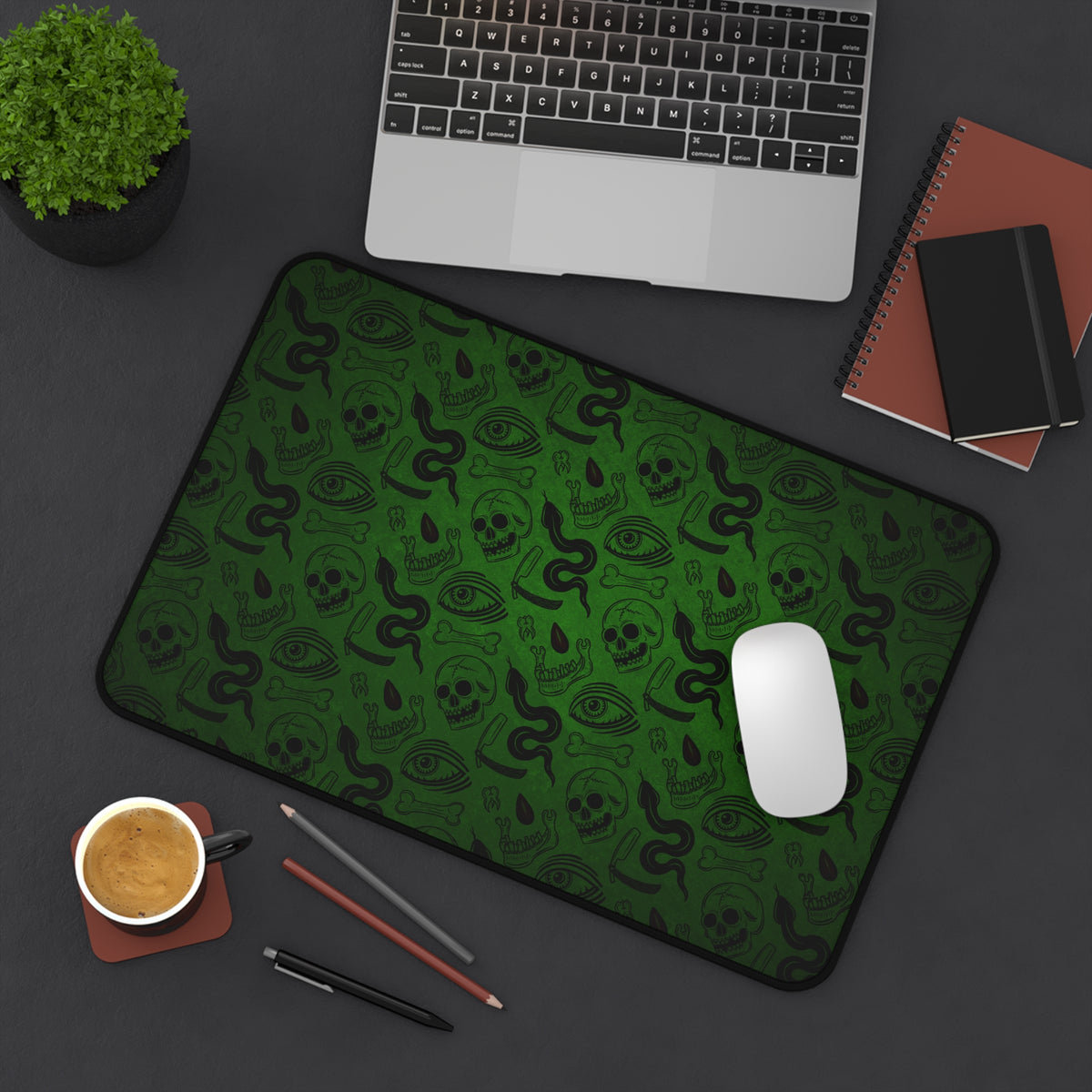 Green Occult Pattern Desk Mat