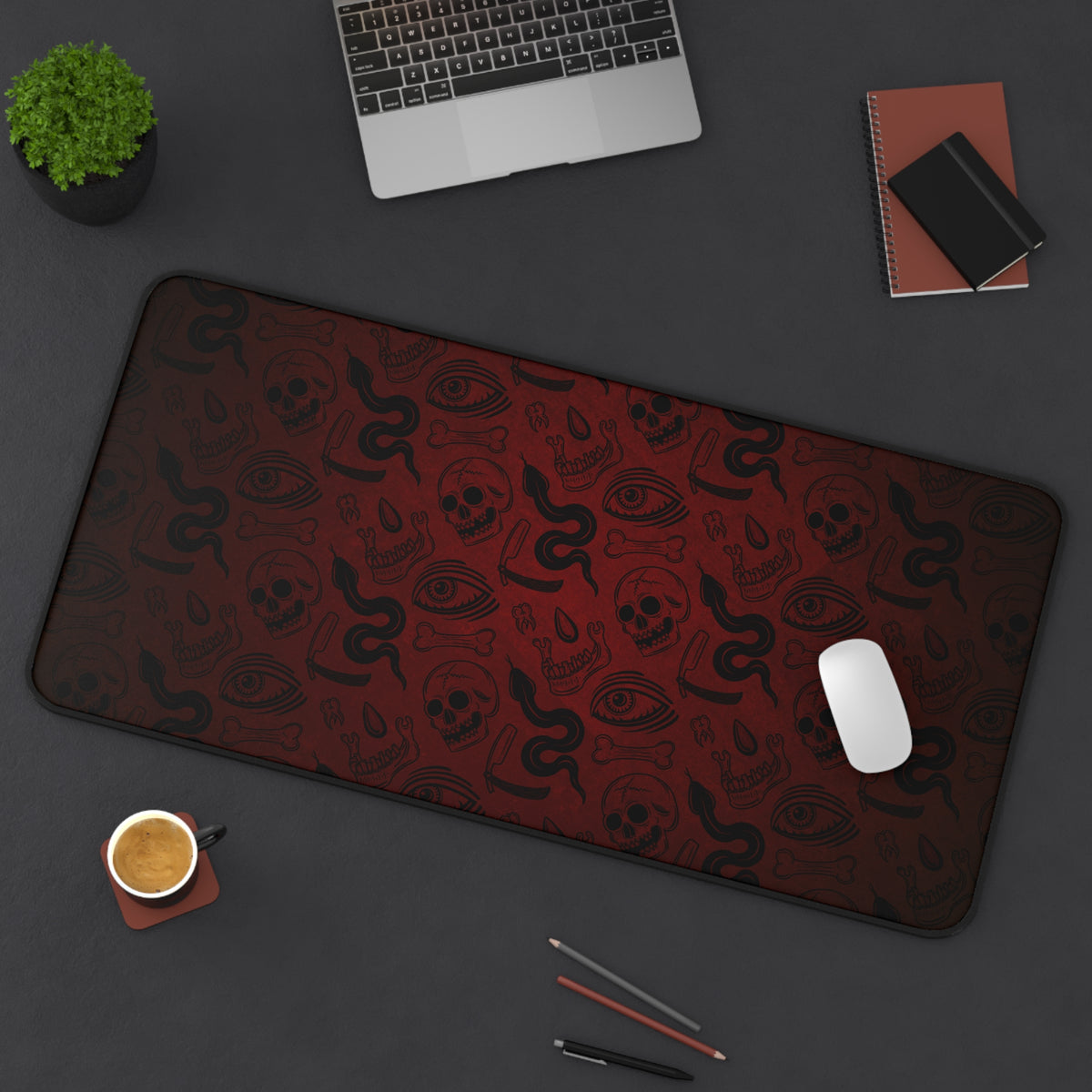 Red Occult Pattern Desk Mat