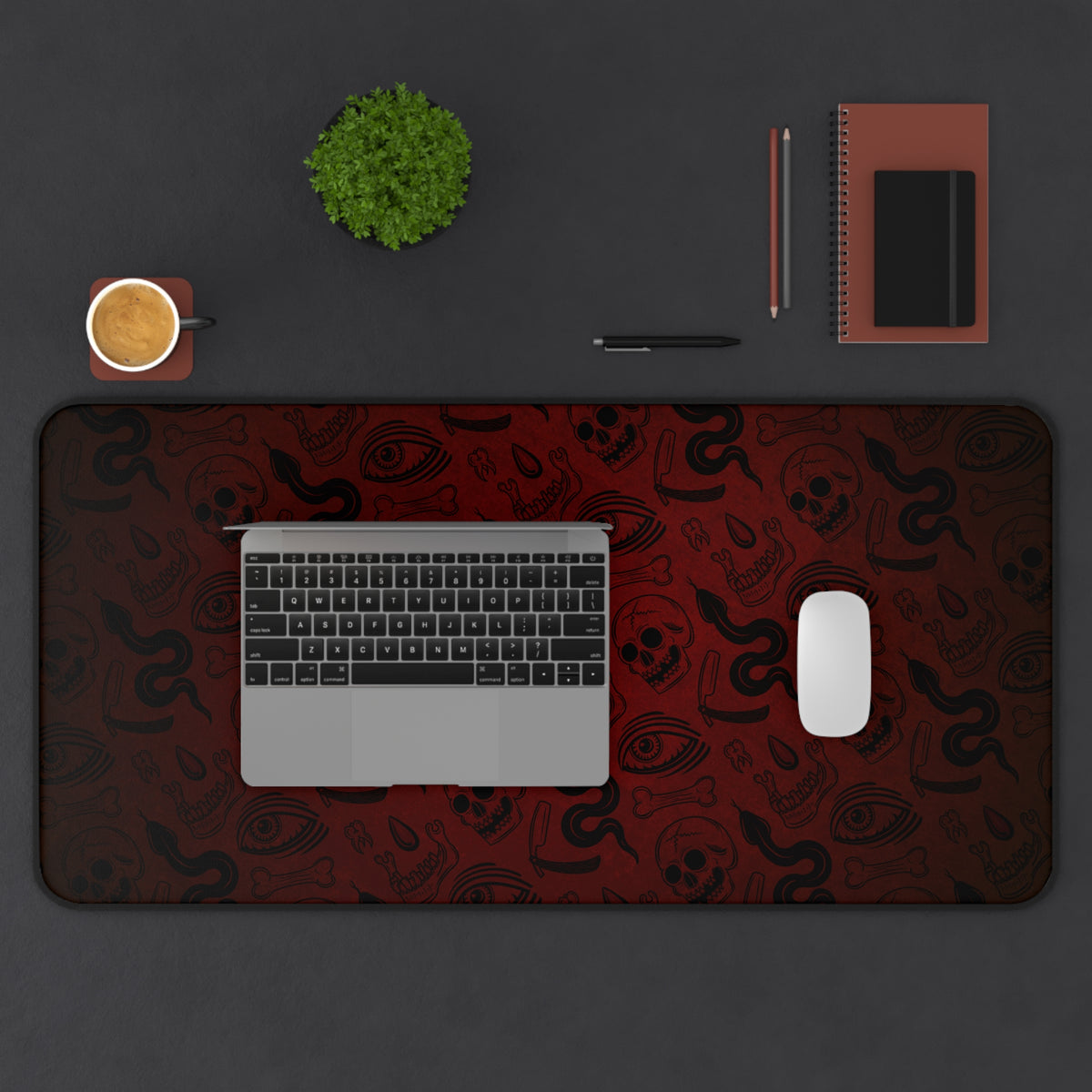 Red Occult Pattern Desk Mat