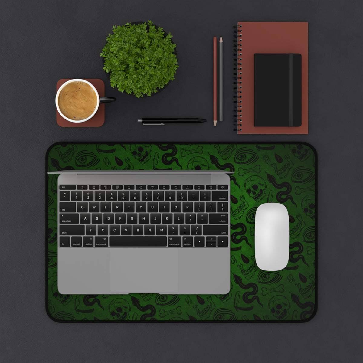 Green Occult Pattern Desk Mat