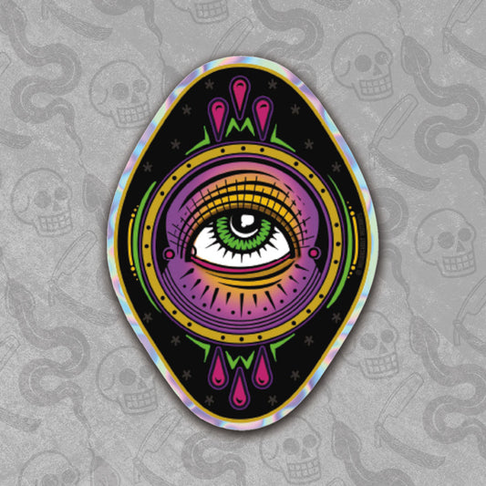 All Seeing Eye Holographic Die Cut Sticker
