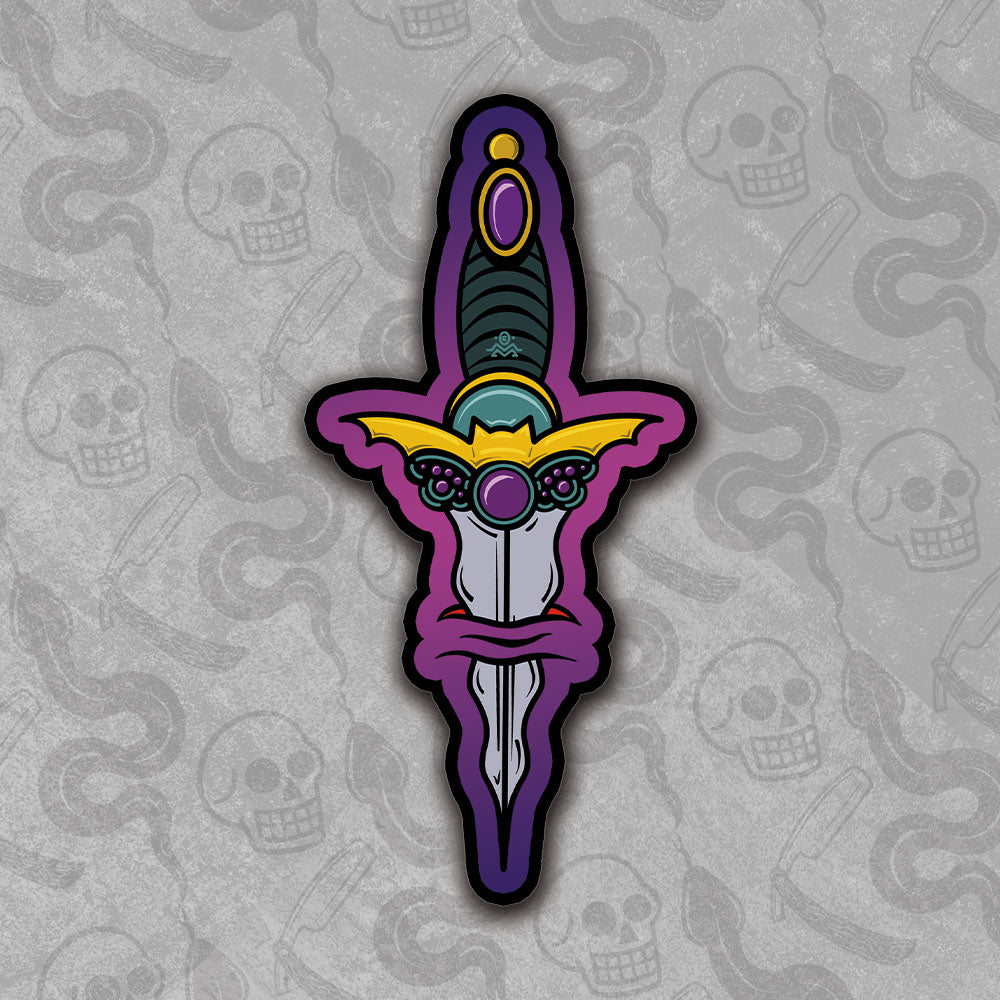 Die-cut The Ritual Dagger sticker design with vibrant colors.